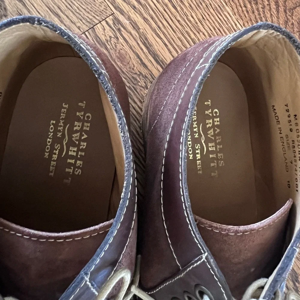 Charles Tyrwhitt Rye Brown Suede Leather Chukka Boots Made in England‎ Mens 7